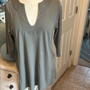 NWT J. Jill SZ M Tunic Top PEATMOSS
